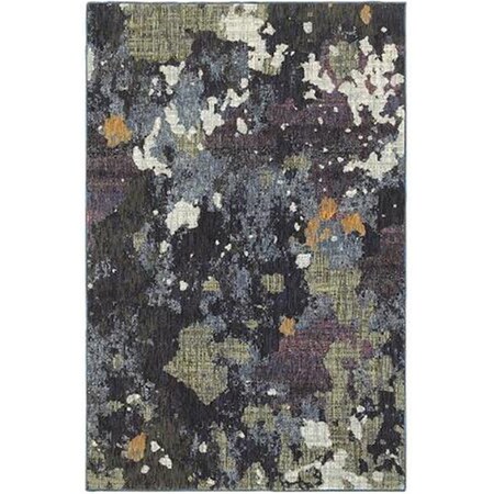 Oriental Weavers 2 x 12 ft. 6 in. Evolution Area Rug, Navy and Green E8029A076365ST